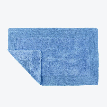 Cornish blue Reversible Cotton Large Bath Mat - Luxury Thick Bathmats