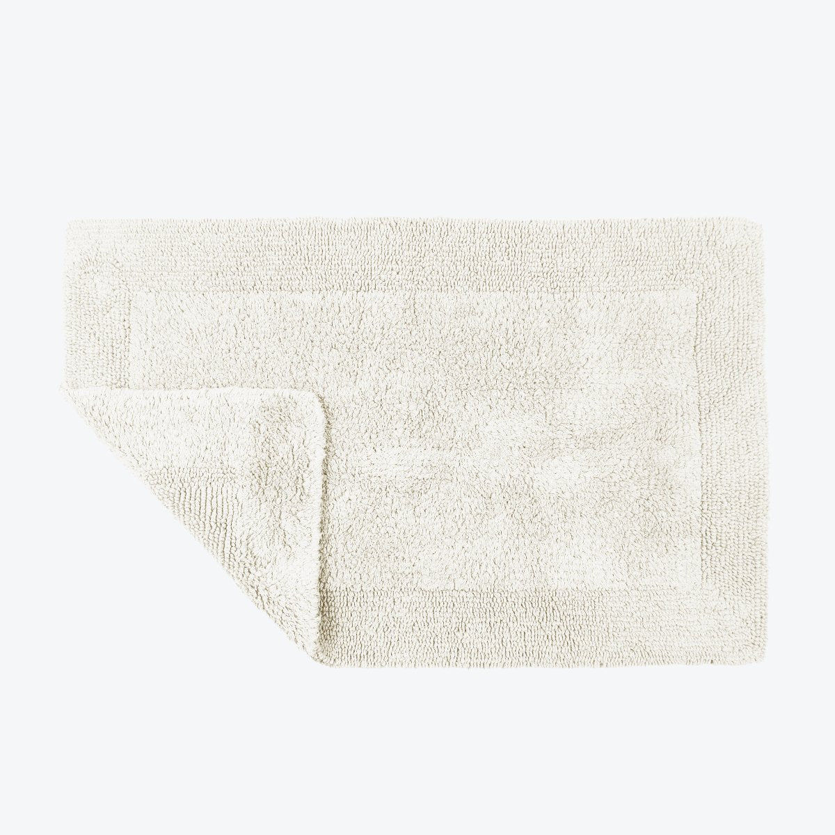 Cream Reversible Cotton Large Bath Mat - Luxury Thick Bathmat