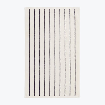 Cream and black stripe towels for the bathroom, modern timeless design for coordinated bathroom design.