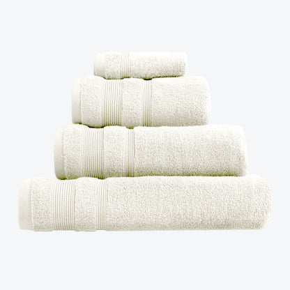 Cream Egyptian Cotton Towel Bale Set - Premium Zero Twist Bathroom Towels (Hand Towel, Bath Towel, Bath Sheet, face Cloths).