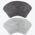 Set of two bath mats in curved shape - for shower units. Light grey and charcoal grey rugs for bathroom.