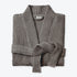 Charcoal grey spa waffle bathrobe, cosy lightweight bath dressing gown, soft and absorbent.