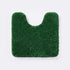 Dark green non slip pedestal mat for the toilet or sink basin, plush shaggy microfibre pile.