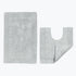Dove Grey bath mat and pedestal mat 2pc set luxury reversible bathroom mats