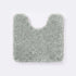 Silver grey non slip pedestal mat for the toilet or sink basin, plush shaggy microfibre pile.