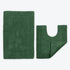 Dark green two piece bath mat and pedestal mat set. 100% cotton rugs for the bathroom.
