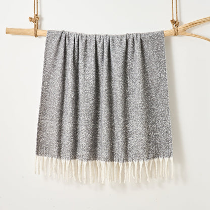 faux mohair throw hung graphite grey