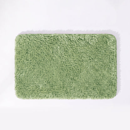 Fern sage green bathroom rug made from microfibre, with non slip backing.