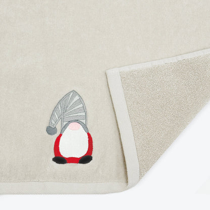 Grey gonk Christmas towels for the kitchen or bathroom - fun gnome decor.