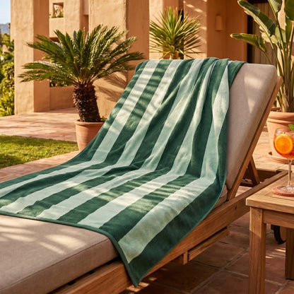 Large Organic Cotton Striped Beach Towel