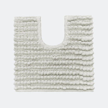 Light grey pedestal mat for the toilet - chunky bobble chenille.
