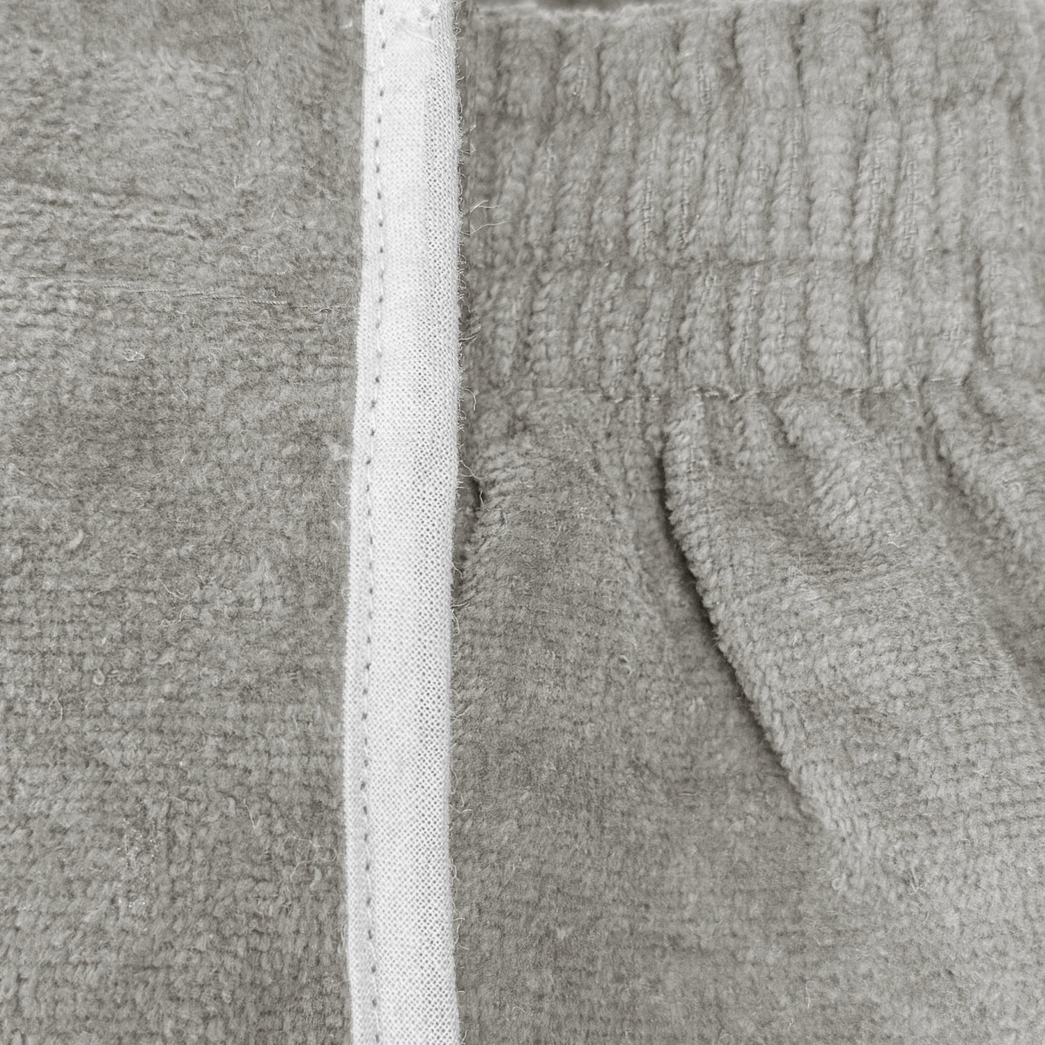 Grey towel wrap with adjustable hook and eye fastening - shower wrap for the bath.
