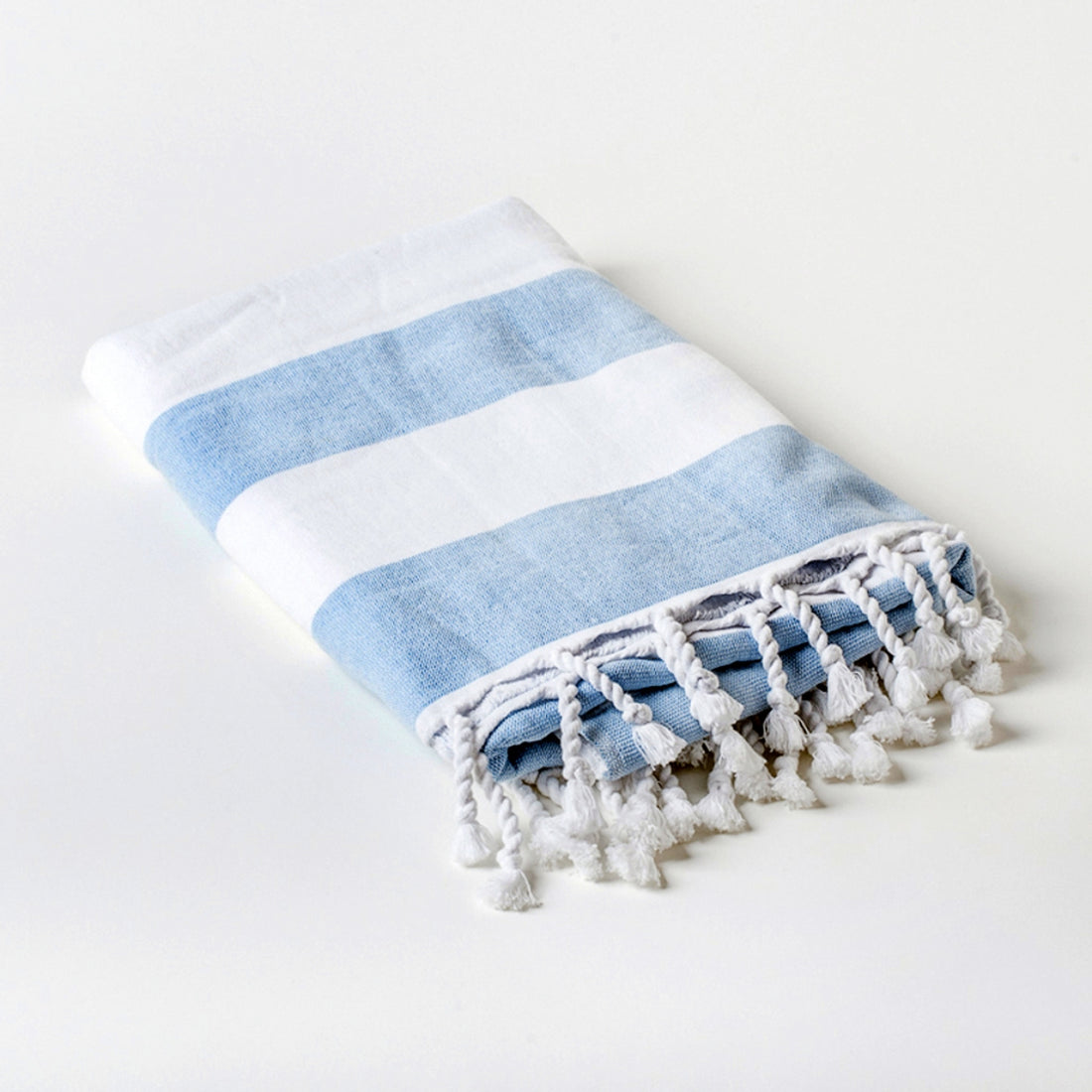 Blue/White Striped Beach Towel, Luxury Hamman Turkish Towels