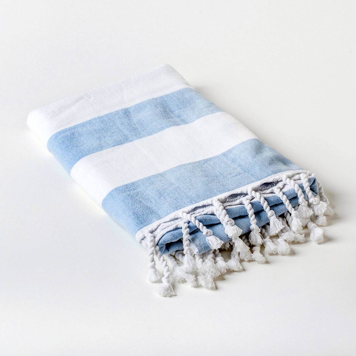 Blue/White Striped Beach Towel, Luxury Hamman Turkish Towels