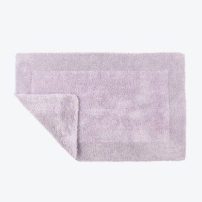 Heather lilac Reversible Cotton Large Bath Mat - Luxury Thick Bathmat