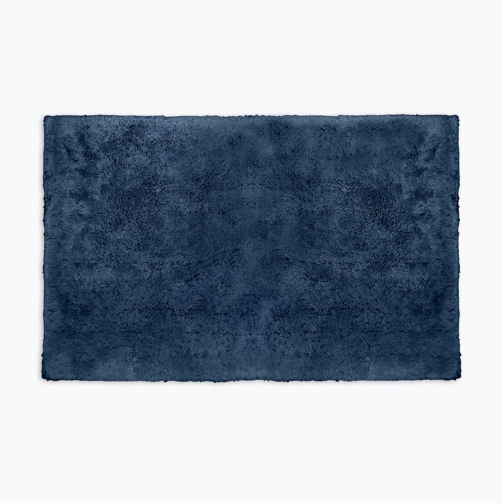 Navy blue cotton bath mats, luxury deep pile hotel style bathmats.