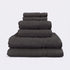 Charcoal set of 6 towels for the bathroom, face cloths, hand towels and bath sheet - bathroom essentials bundle.