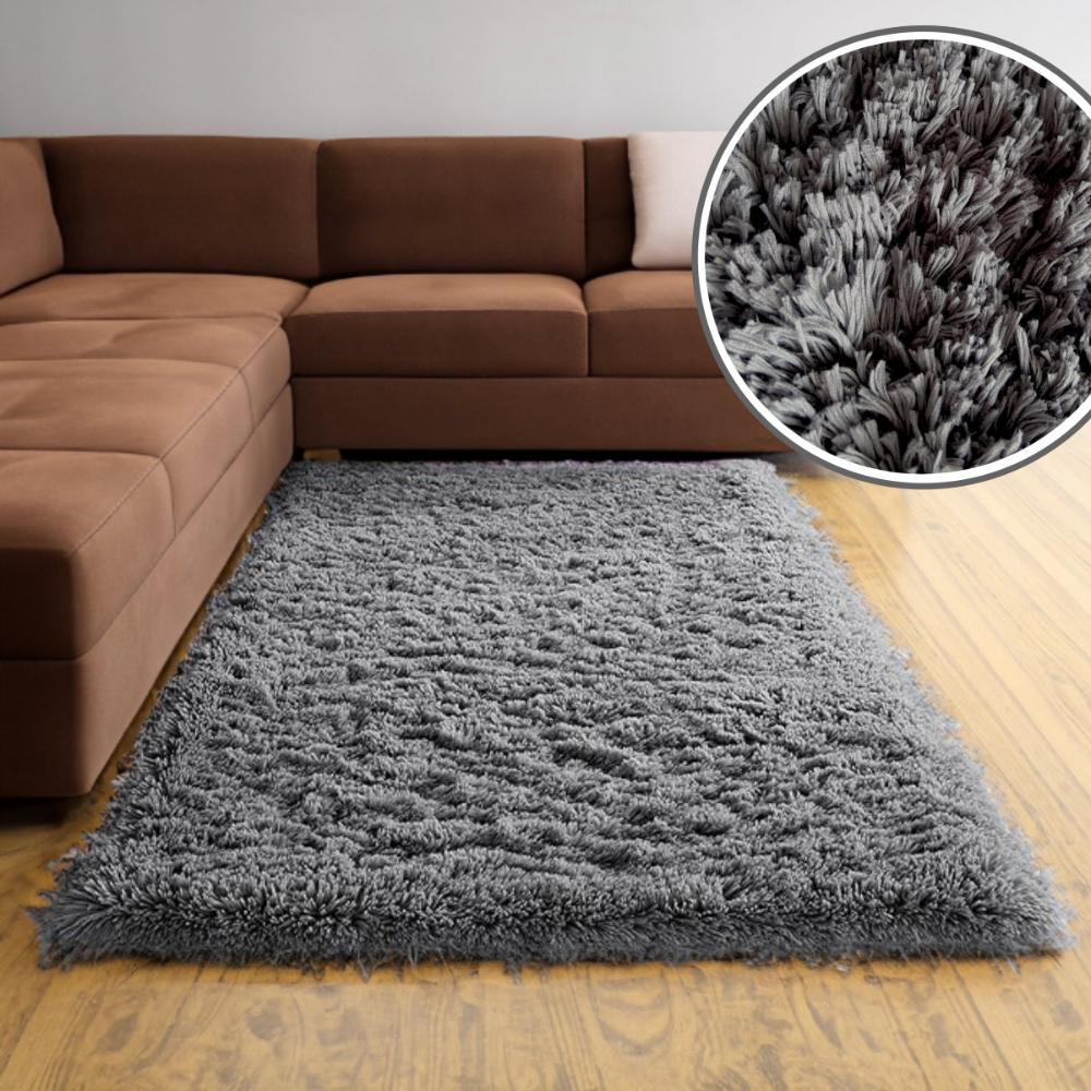 Large Grey Shaggy Rug | Non Slip Shag Pile Rugs – Allure Bath Fashions
