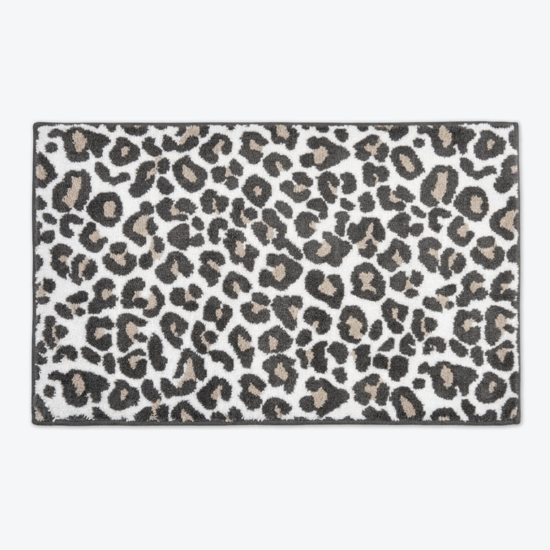 Dark grey Leopard Print Bath Mat Non Slip Super Soft.
