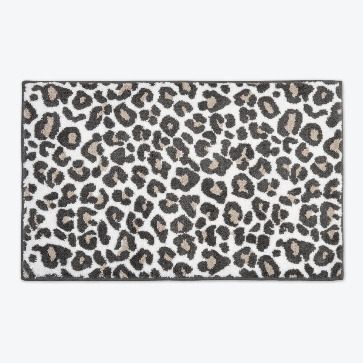 Dark grey Leopard Print Bath Mat Non Slip Super Soft.