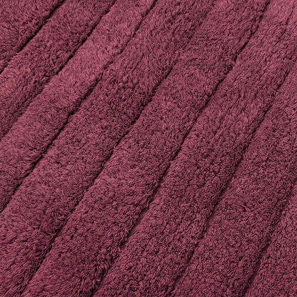 Burgundy bathroom mats 2pc set, 100% cotton toilet mat and bath mat.