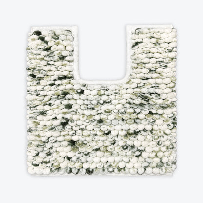 Green toilet mat with a u shape cut out for pedestals or sink - modern marble patterned design.
