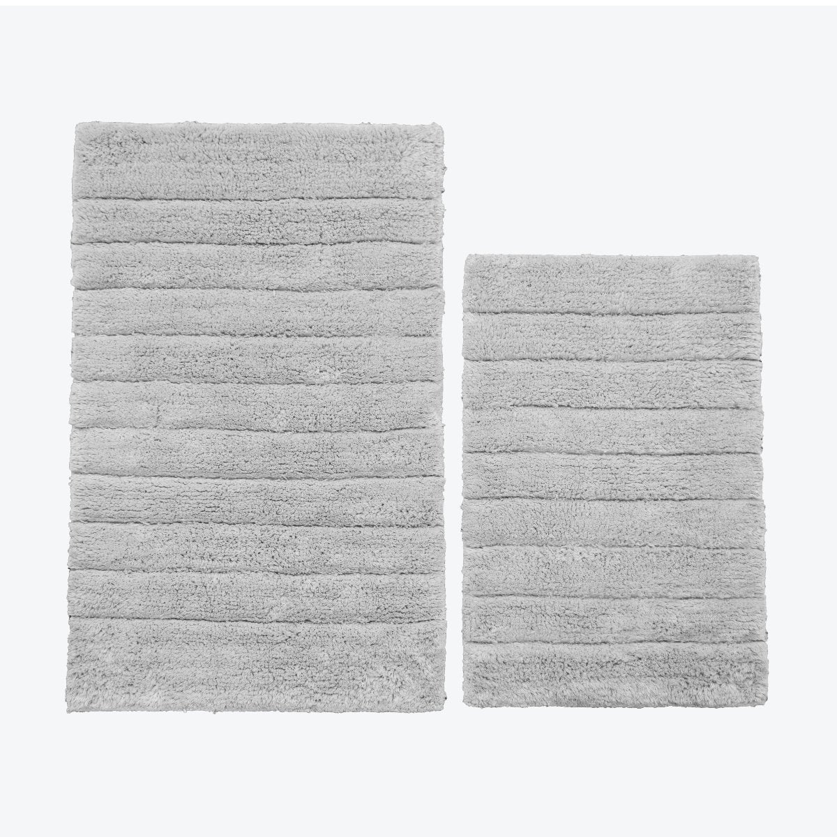 Grey two piece bath mat set.