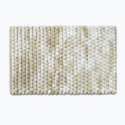 natural beige marl marble bobble bath mat