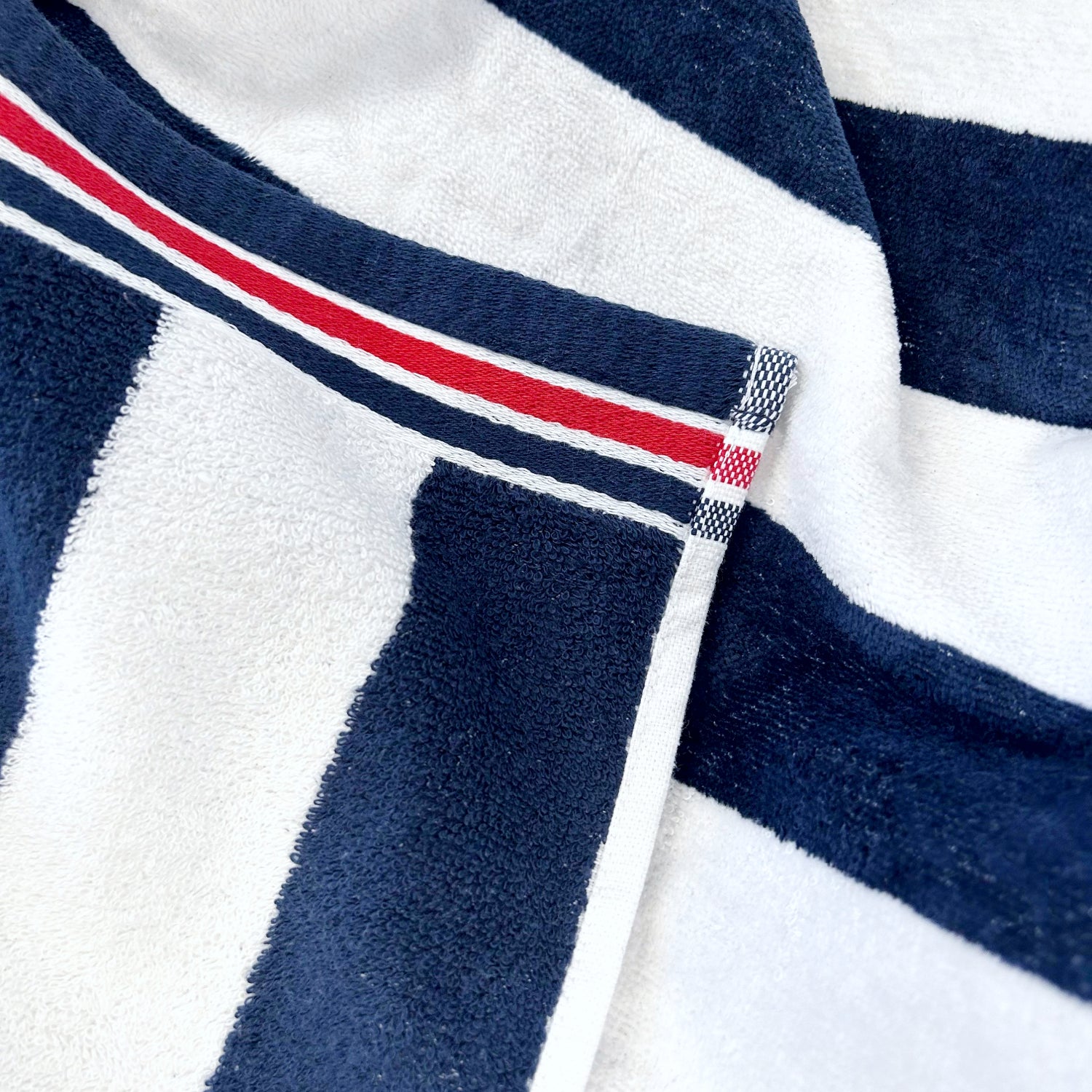 Soft cotton beach towel, navy stripe