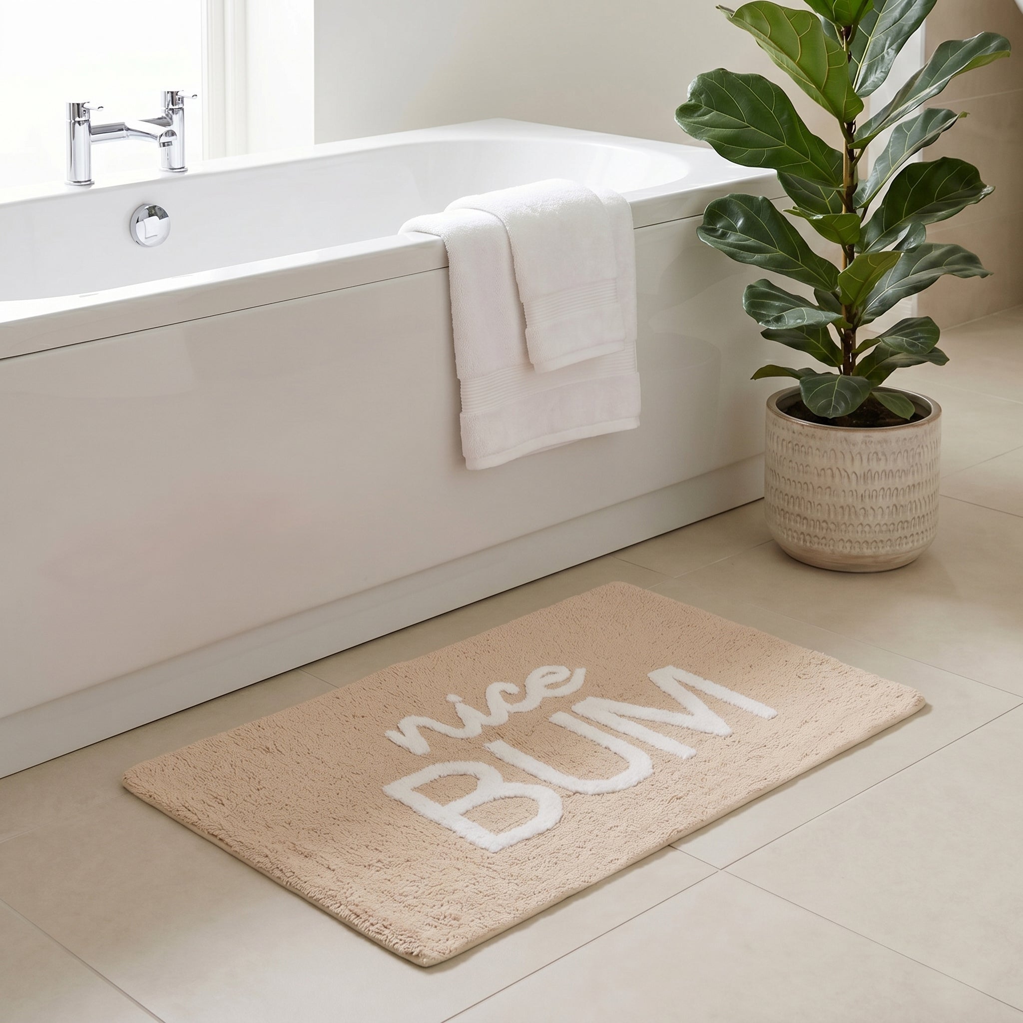 Nice Bum Slogan Bath Mat