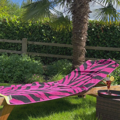 Zebra Print Large Beach Towel