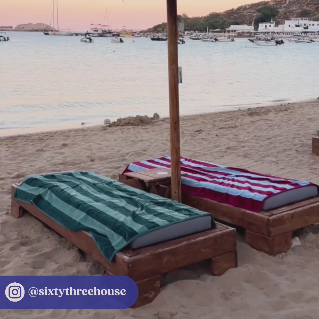 Large Organic Cotton Striped Beach Towel