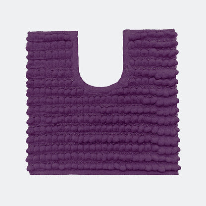 Purple chunky bobble pedestal mat for the toilet or sink.