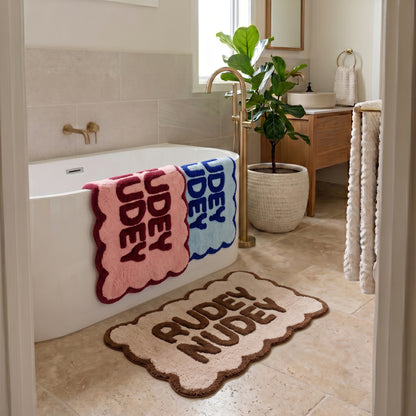 Rudey Nudey Slogan Bath Mats
