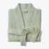 Sage green spa waffle bathrobe, cosy lightweight bath dressing gown, soft and absorbent.