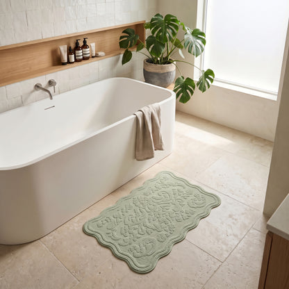 Gracie Jacquard Scalloped Bath Mat