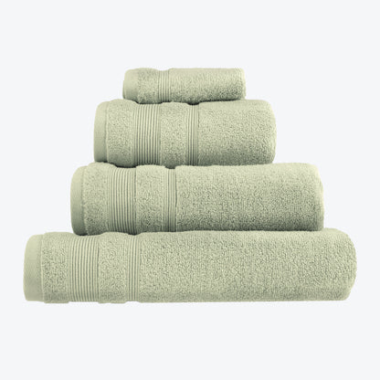 Sage Green Egyptian Cotton Towel Bale Set - Premium Zero Twist Bathroom Towels (Hand Towel, Bath Towel, Bath Sheet, face Cloths).