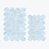 Scalloped baby blue bathroom mats, two piece set