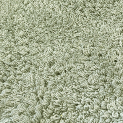 Sage green cotton bath mats set.