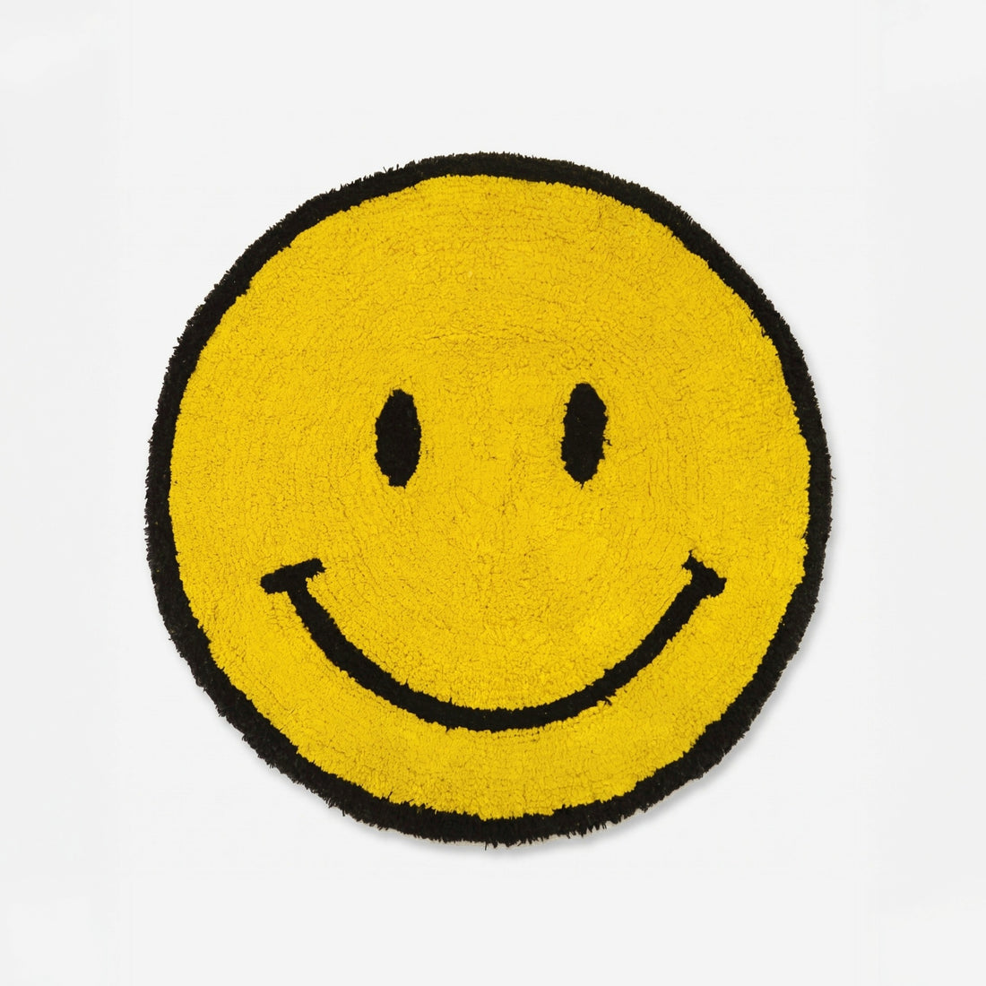 Yellow Happy Face Round Bath Mat