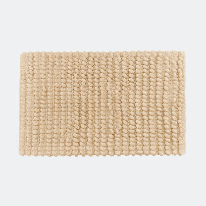 Beige bath mat with non slip backing - thick chunky bobbles.