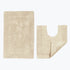 Neutral bathroom mats set, 2pc bath mat and pedestal mat made from 100% cotton. Simple contemporary style for the bathroom or ensuite. 