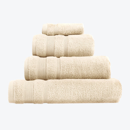 Stone Beige Egyptian Cotton Towel Bale Set - Premium Zero Twist Bathroom Towels (Hand Towel, Bath Towel, Bath Sheet, face Cloths).