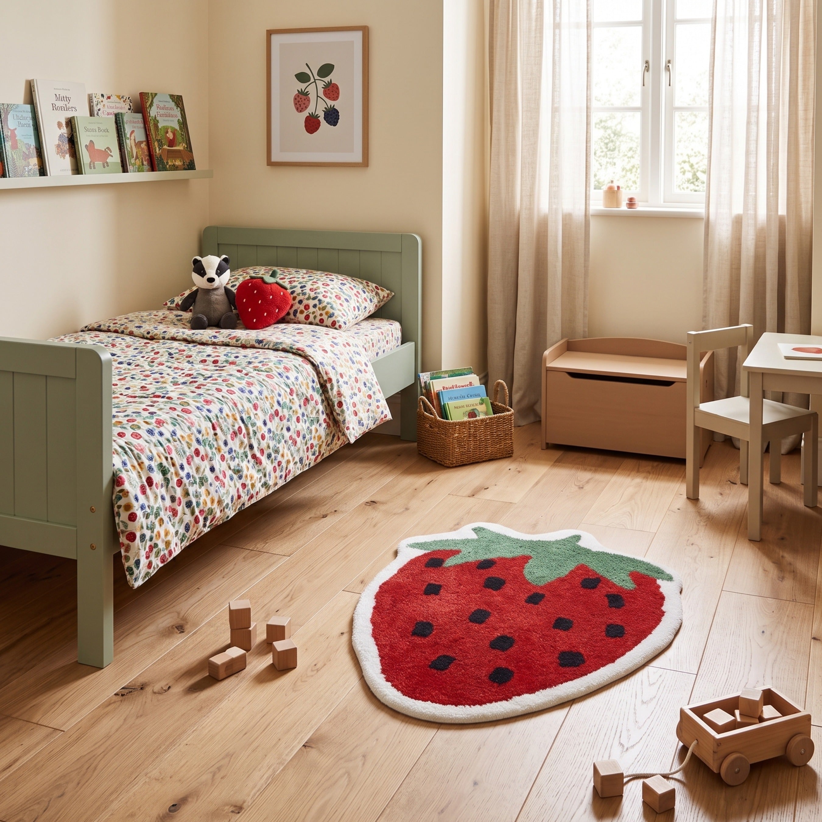 Red Strawberry Bath Mat