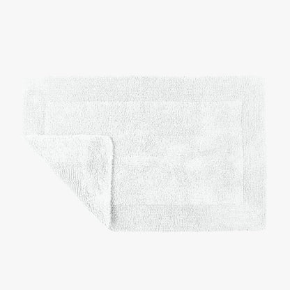 White Reversible Cotton Large Bath Mat - Luxury Thick Bathmat