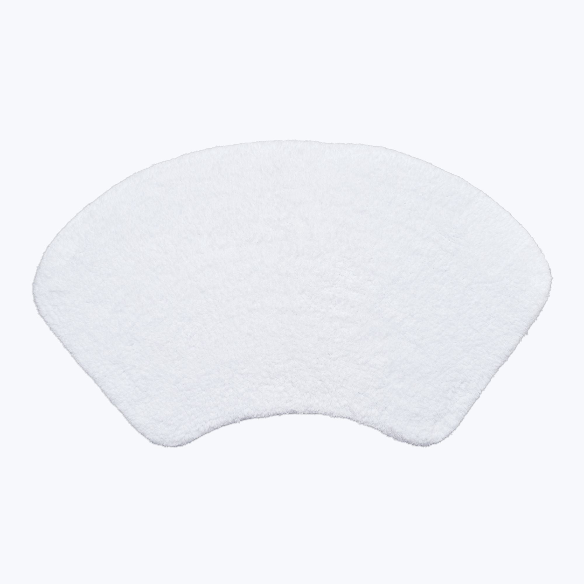 White curved bath mat made from 100% cotton, great for curved shower units.