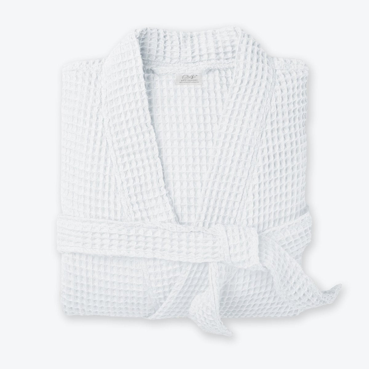 White spa waffle bathrobe, cosy lightweight bath dressing gown, soft and absorbent.