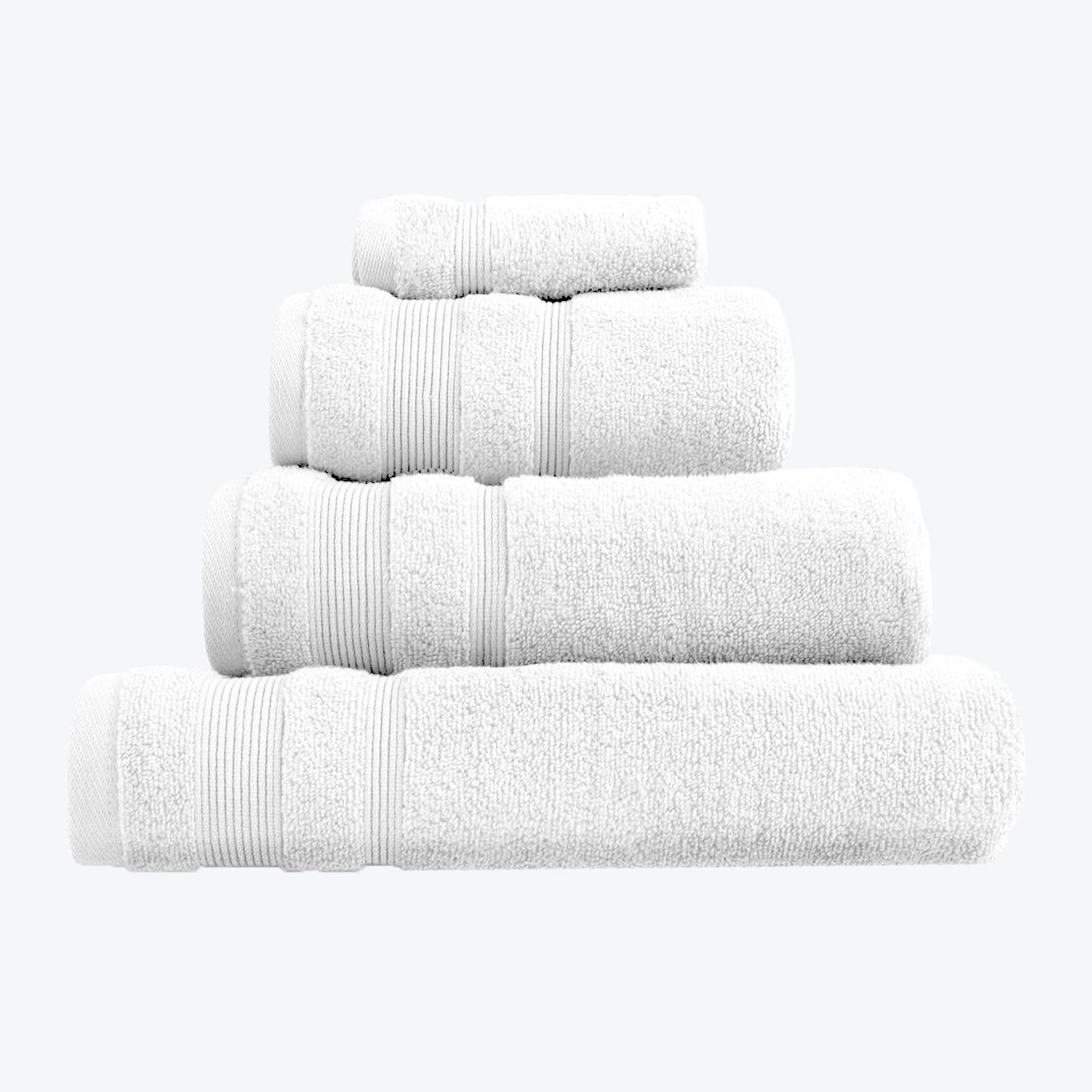 White Egyptian Cotton Towel Bale Set - Premium Zero Twist Bathroom Towels (Hand Towel, Bath Towel, Bath Sheet, face Cloths).