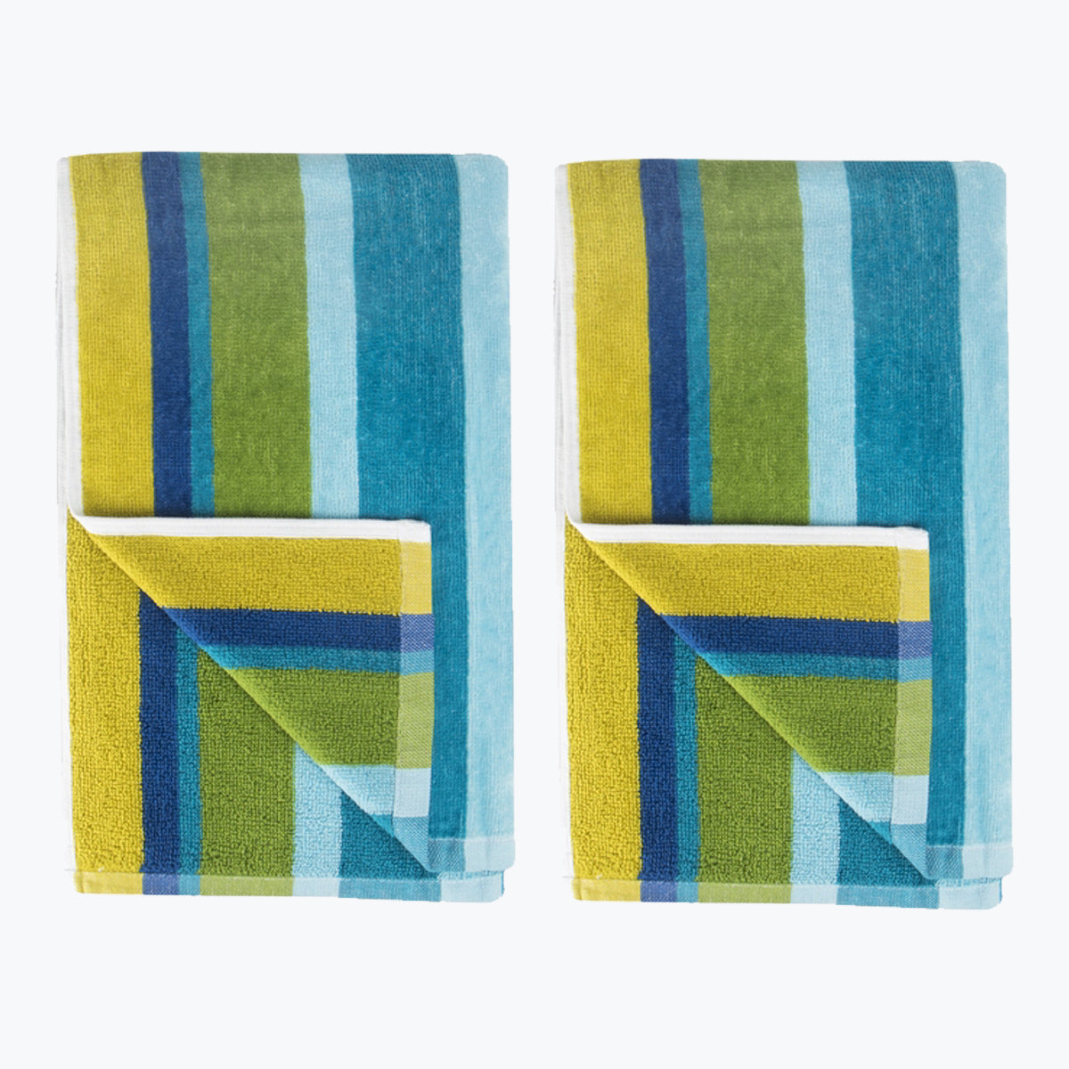 Blue and green striped on sale towels