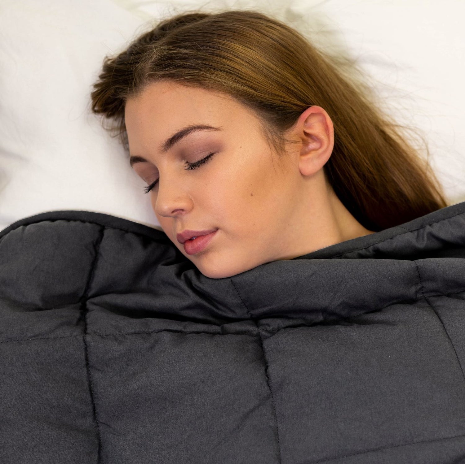 Grey weighted blanket, comforting and stress relieving